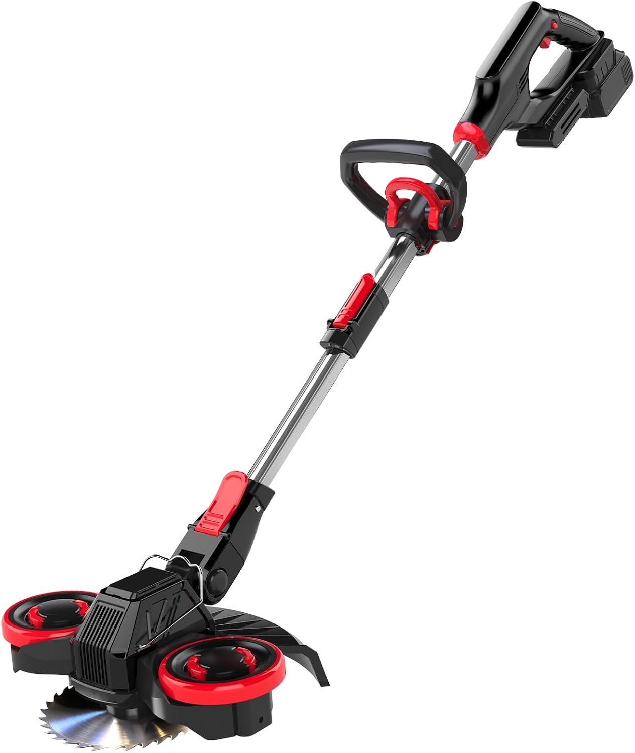 21V Rasentrimmer mit Akku, Elektrischer Rasentrimmer mit Unkrautbürste, Freischn – Automatisch