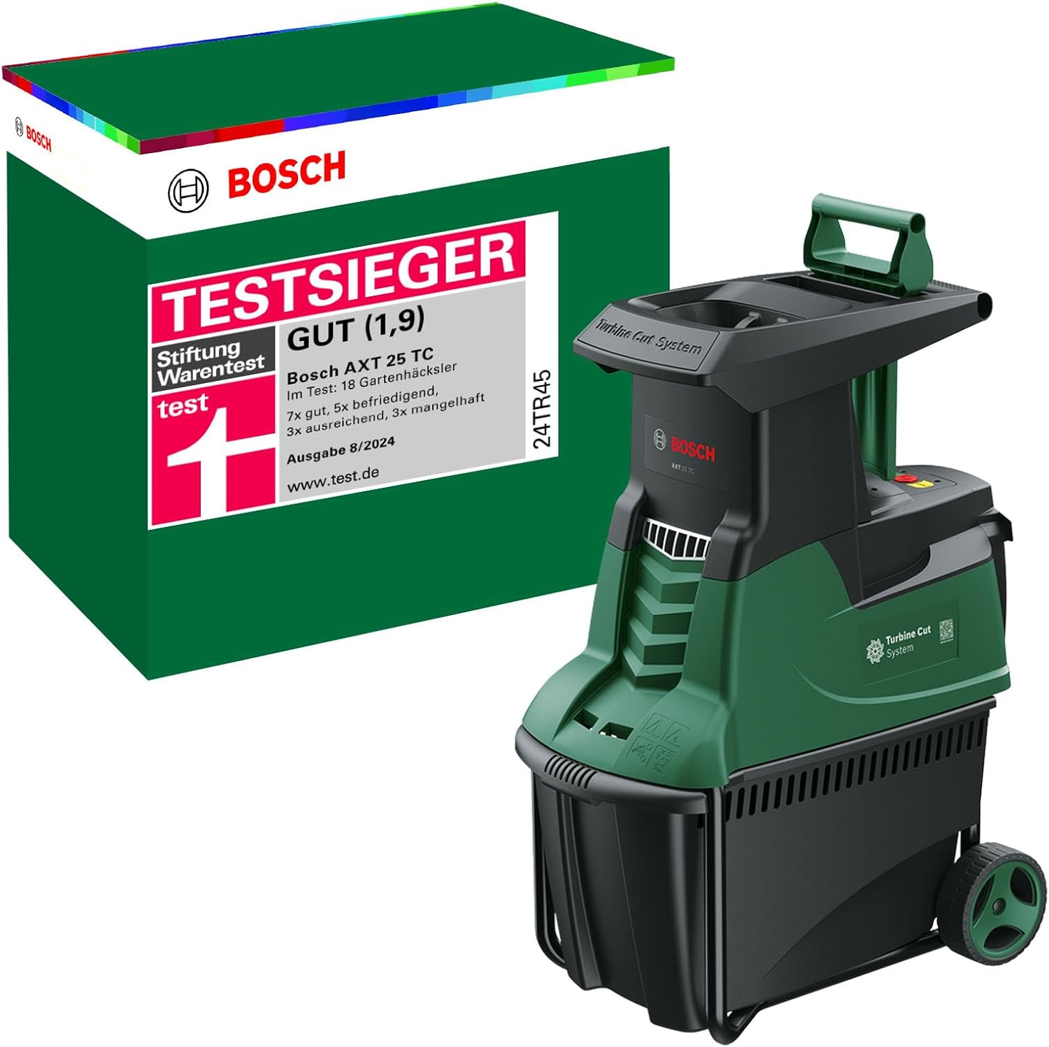 Bosch Turbinenhäcksler AXT 25 TC (2.500 W, geeignet für Holz und harte Gartenabf – Automatisch