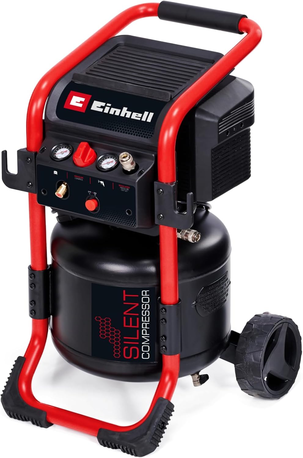 Einhell Kompressor TE-AC 240/24 Silent (1500 W, max. 10 bar, 24 L Tank, ölfrei,  – Automatisch