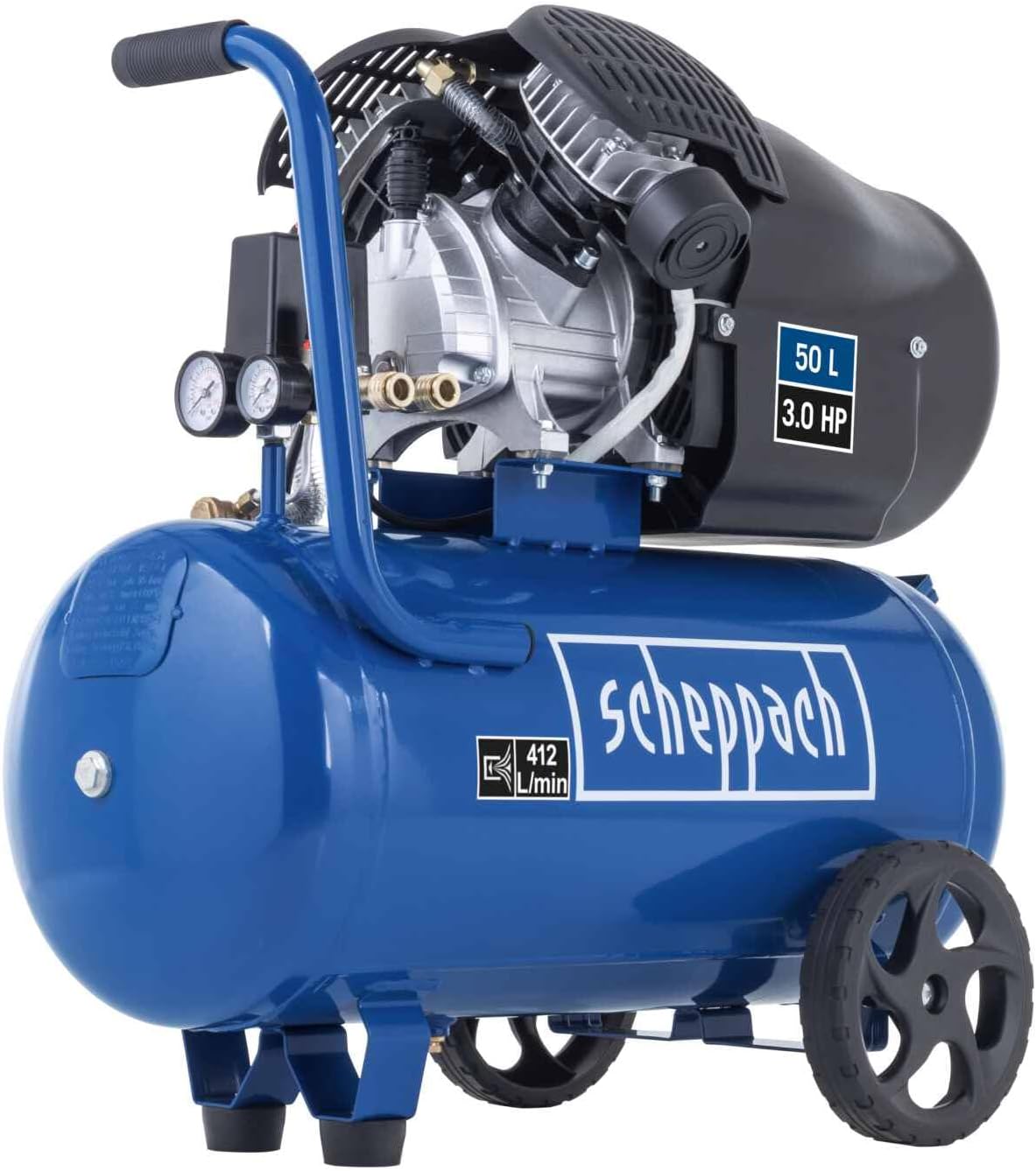 Scheppach Druckluft Kompressor HC53DC 2200W Leistung 50L Kessel 10bar Druck Ansa – Automatisch