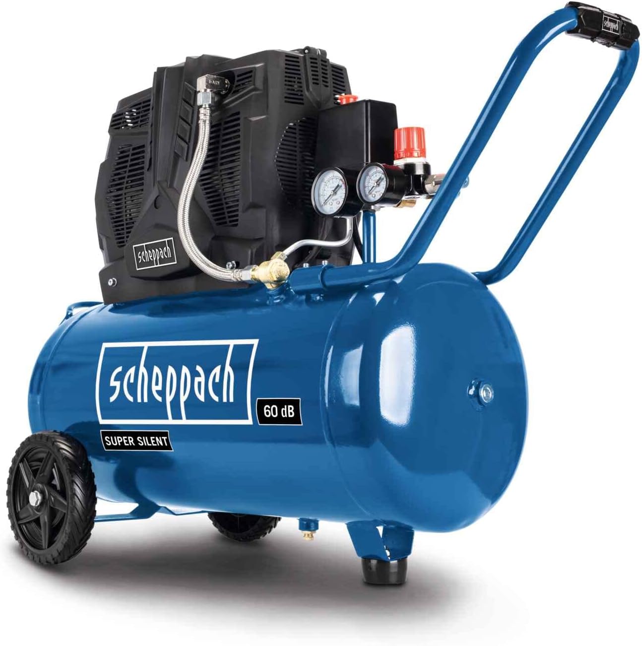 Scheppach HC51Si Super Silent Doppelzylinder Kompressor 60 dB(A) leise 50L Kesse – Automatisch