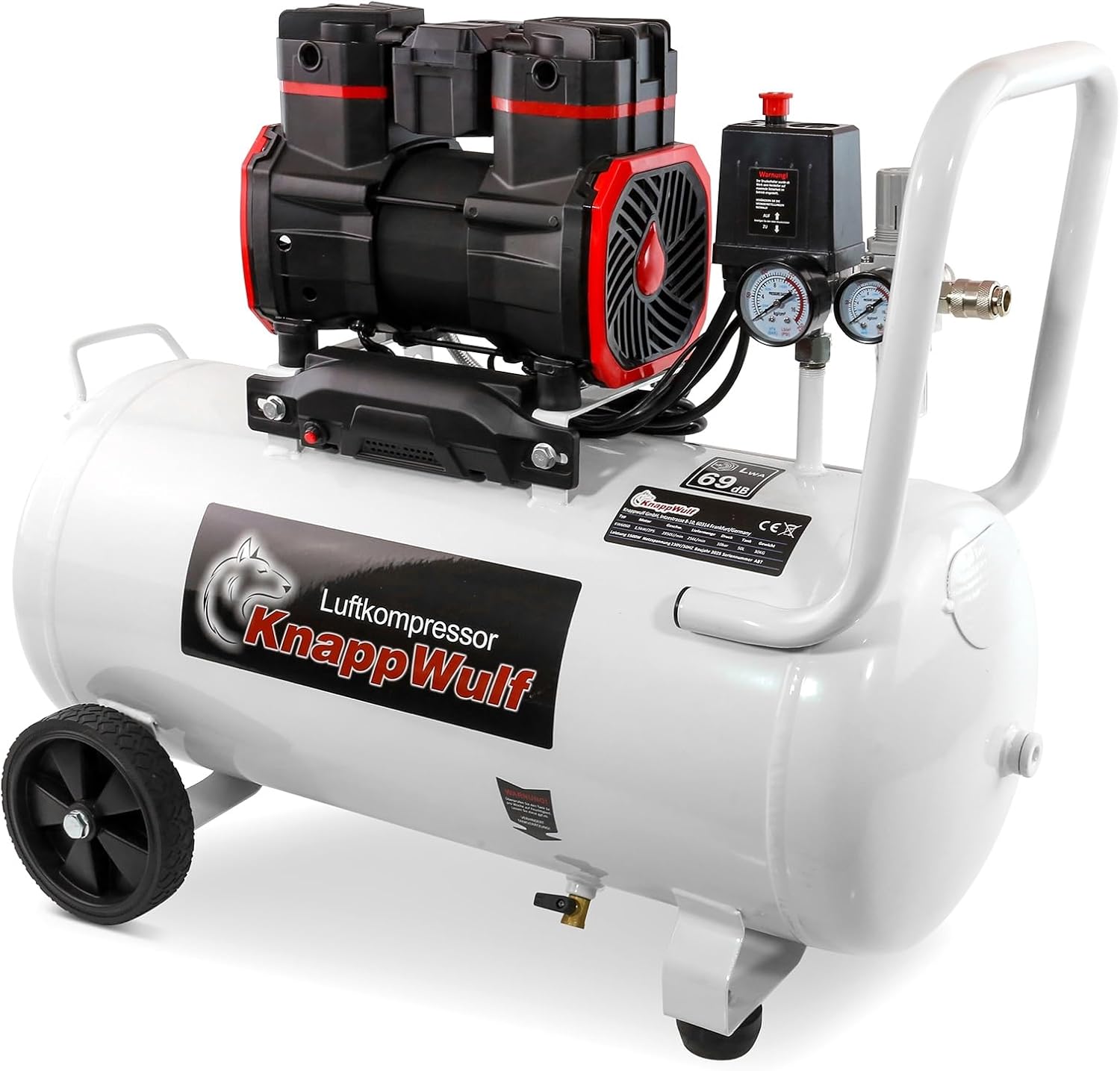 KnappWulf Flüsterkompressor KW6060 Luftkompressor Druckluftkompressor 50L Tank,  – Automatisch