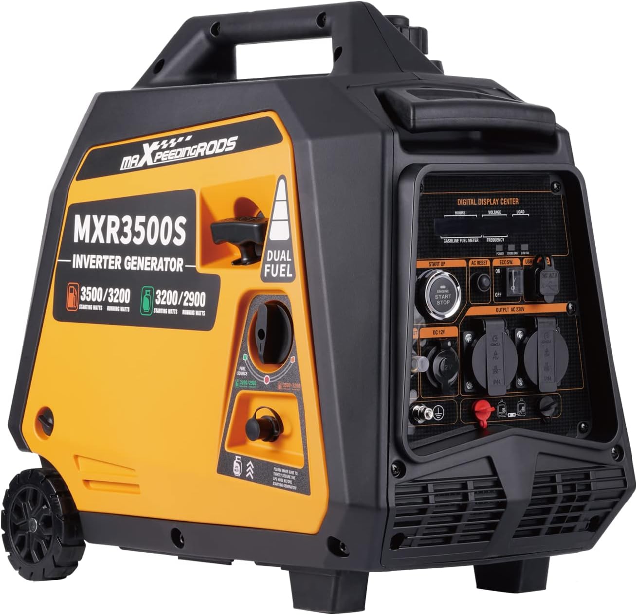 maXpeedingrods Stromgenerator Inverter 3500W Generator Gas Leise mit Elektrostar – Automatisch