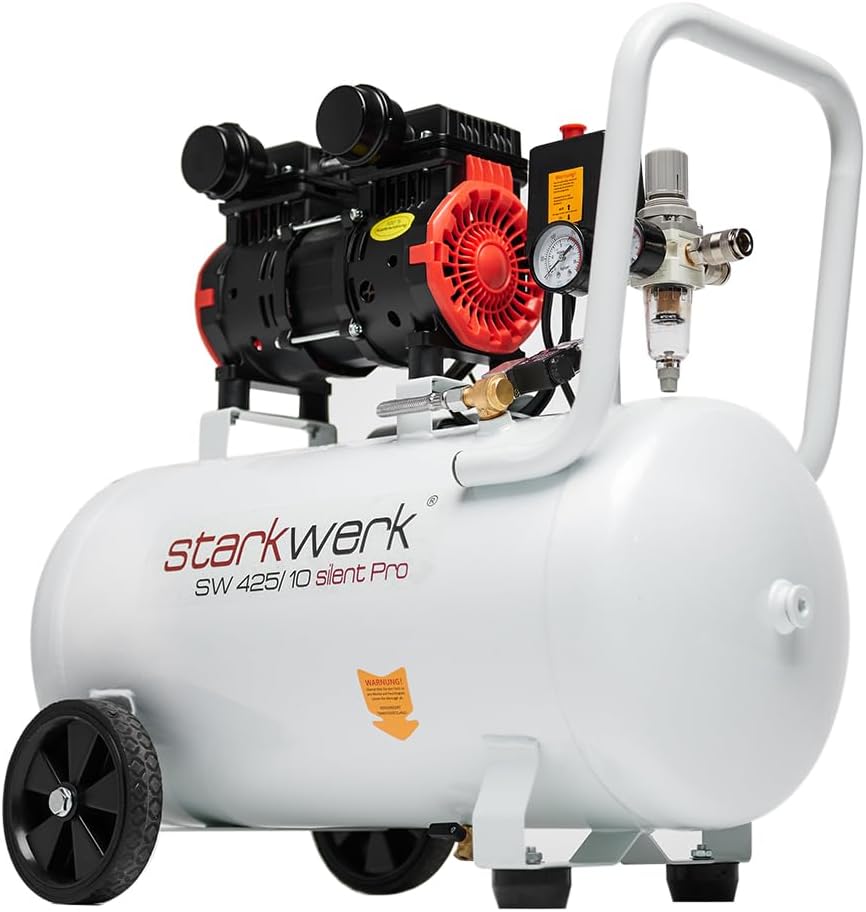 Flüsterkompressor Druckluftkompressor Kompressor Silent 69 dB SW 425/10 Pro Ölfr – Automatisch