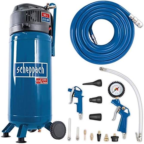 Scheppach Kompressor HC51V (1500W, 50 L, 10 bar, Ansaugleistung 220 l/min, Druck – Automatisch