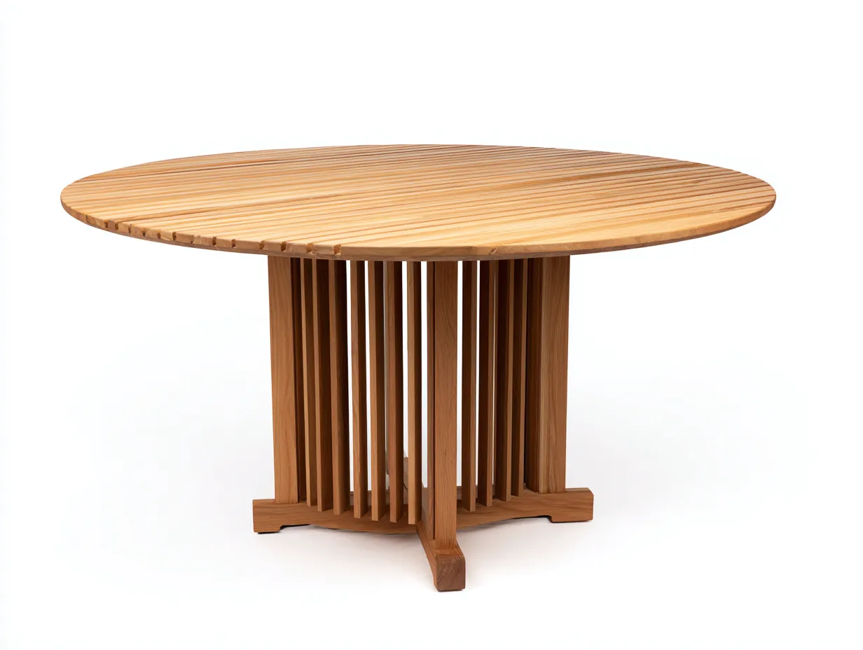 Gartentisch-Massivholz-135x135x75 cm-Natur-Modern-Loftgetnest