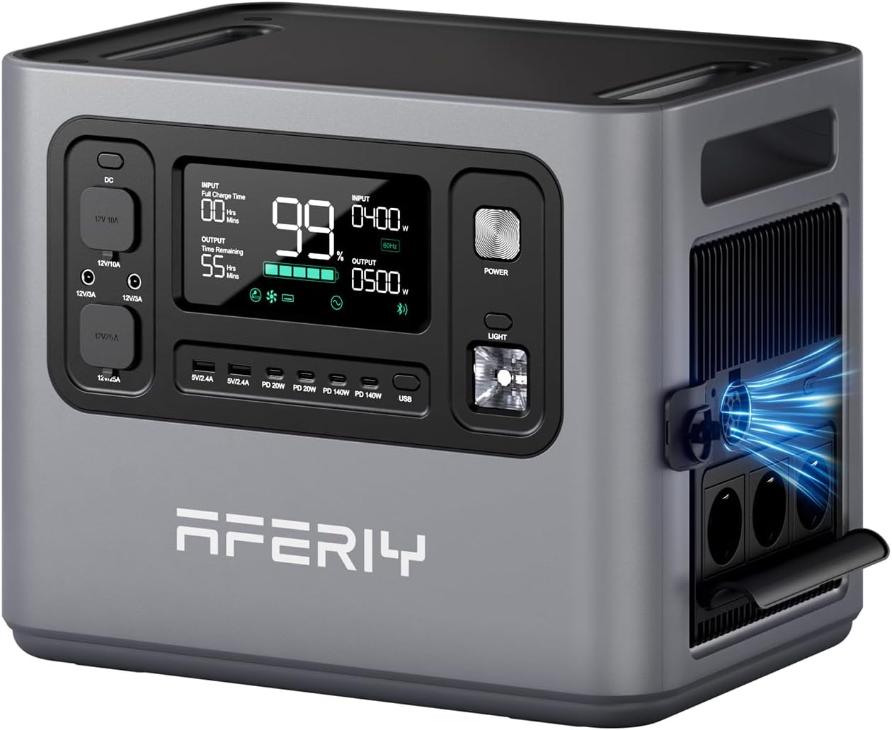 AFERIY 2800W Tragbare Powerstation, 2048Wh LiFePO4 In 1,5h Schnellladbar, 13 Aus – Automatisch