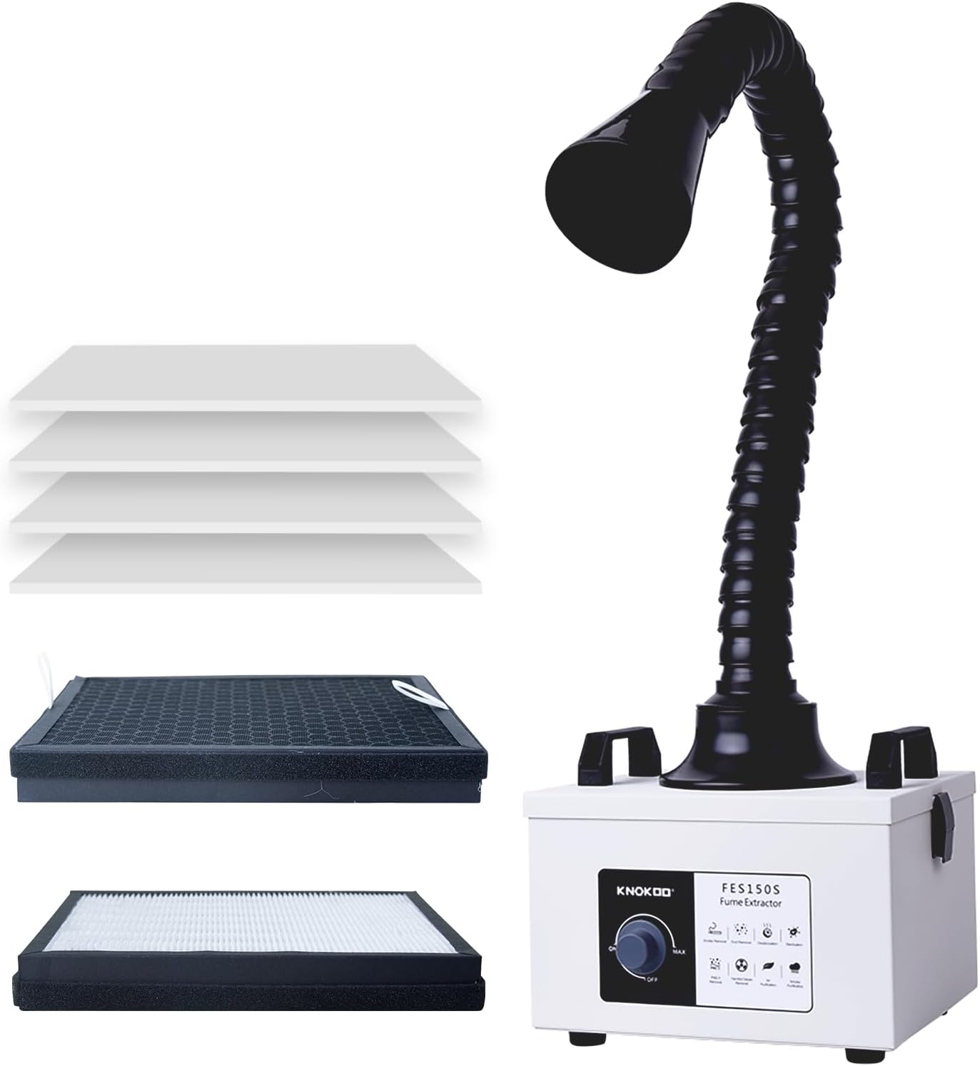 FES150S Lötzauchabsaugung, 200 m3/h, 100 W, starke Saugkraft, geräuscharm, 3-stu – Automatisch