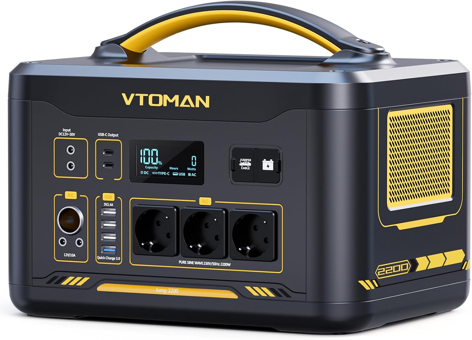 VTOMAN Jump 2200 Tragbare Powerstation - 1548Wh/2200W (Spitze 4400W) LiFePO4 Bat – Automatisch