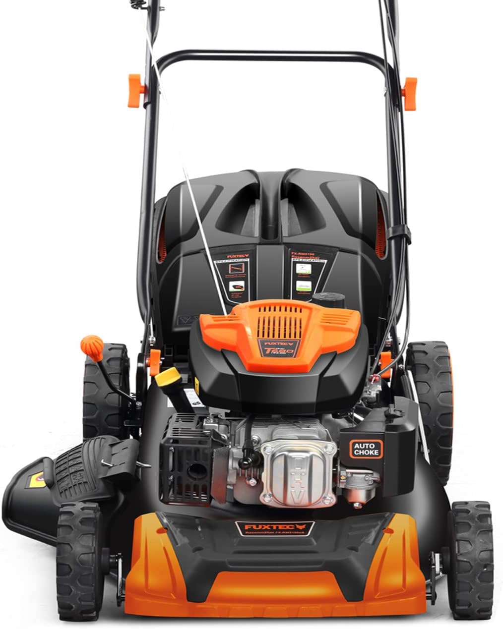 FUXTEC 4in1 Benzin Rasenmäher FX-RM5196 mit Edge-Cut, Gartenmäher inkl. Seitenau – Automatisch