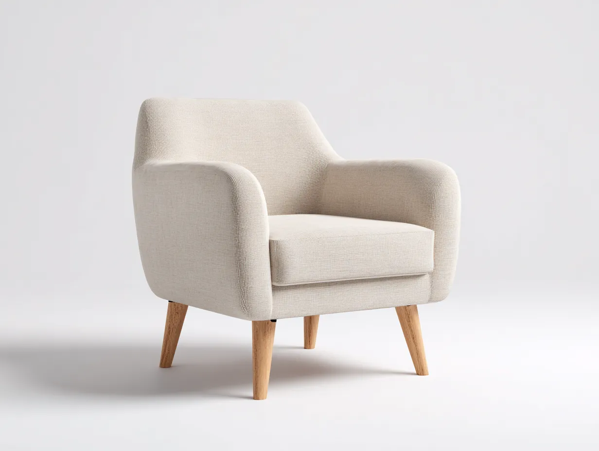 Sessel-Stoff-Holz-79x83x78 cm-Creme-moderner Stil-Loftgetnest