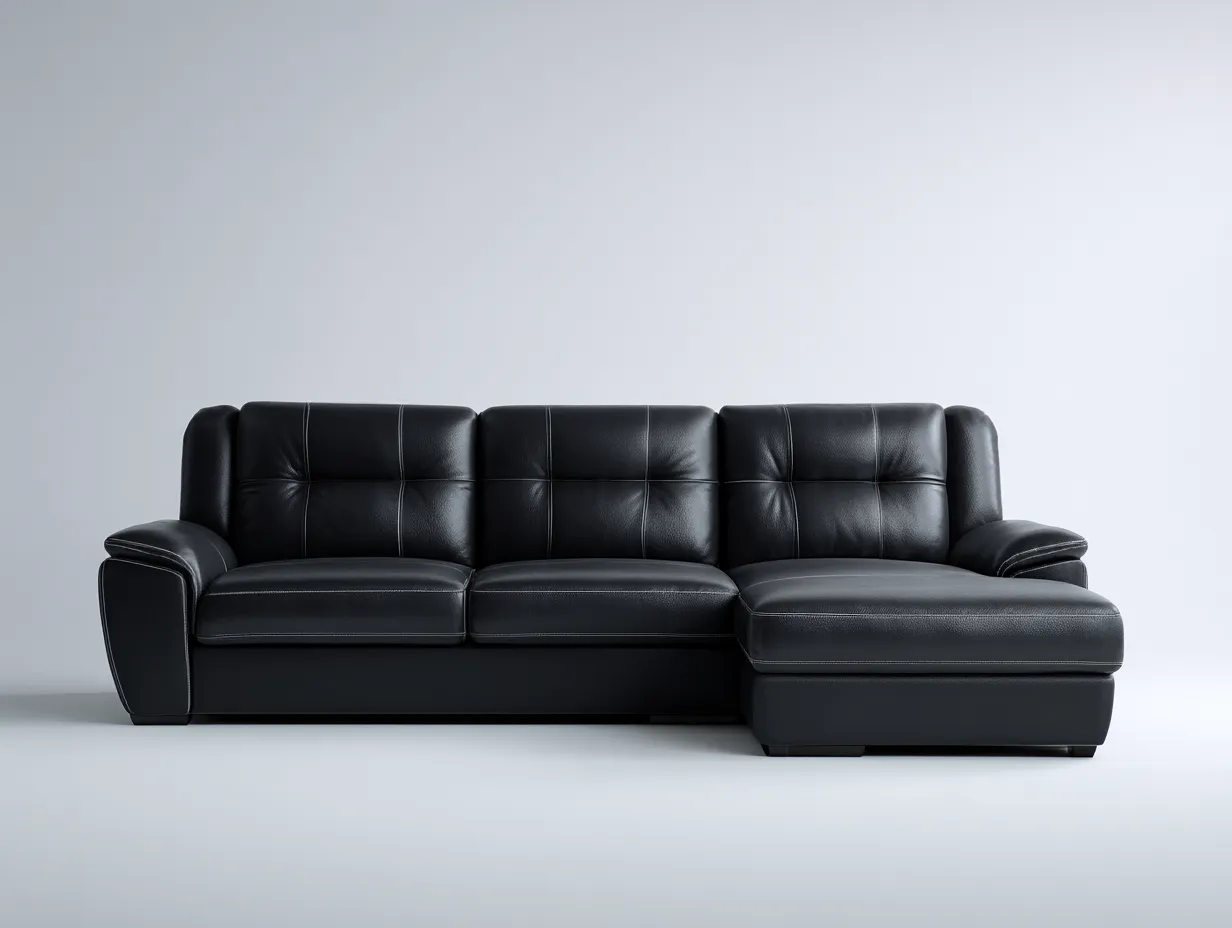 Ecksofa - Leder - 265x160x86 cm - Schwarz - Modern-Loftgetnest