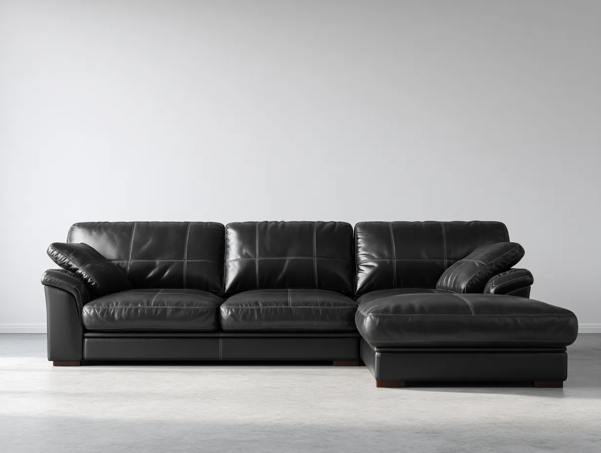 Ecksofa - Leder - 270x165x88 cm - Schwarz - Modern-Loftgetnest