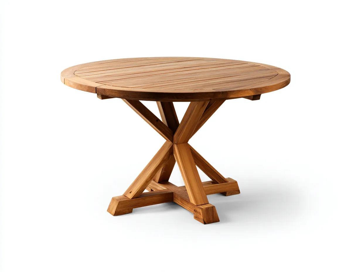 Gartentisch-Massivholz-120x120x74 cm-Natur-Landhaus-Loftgetnest