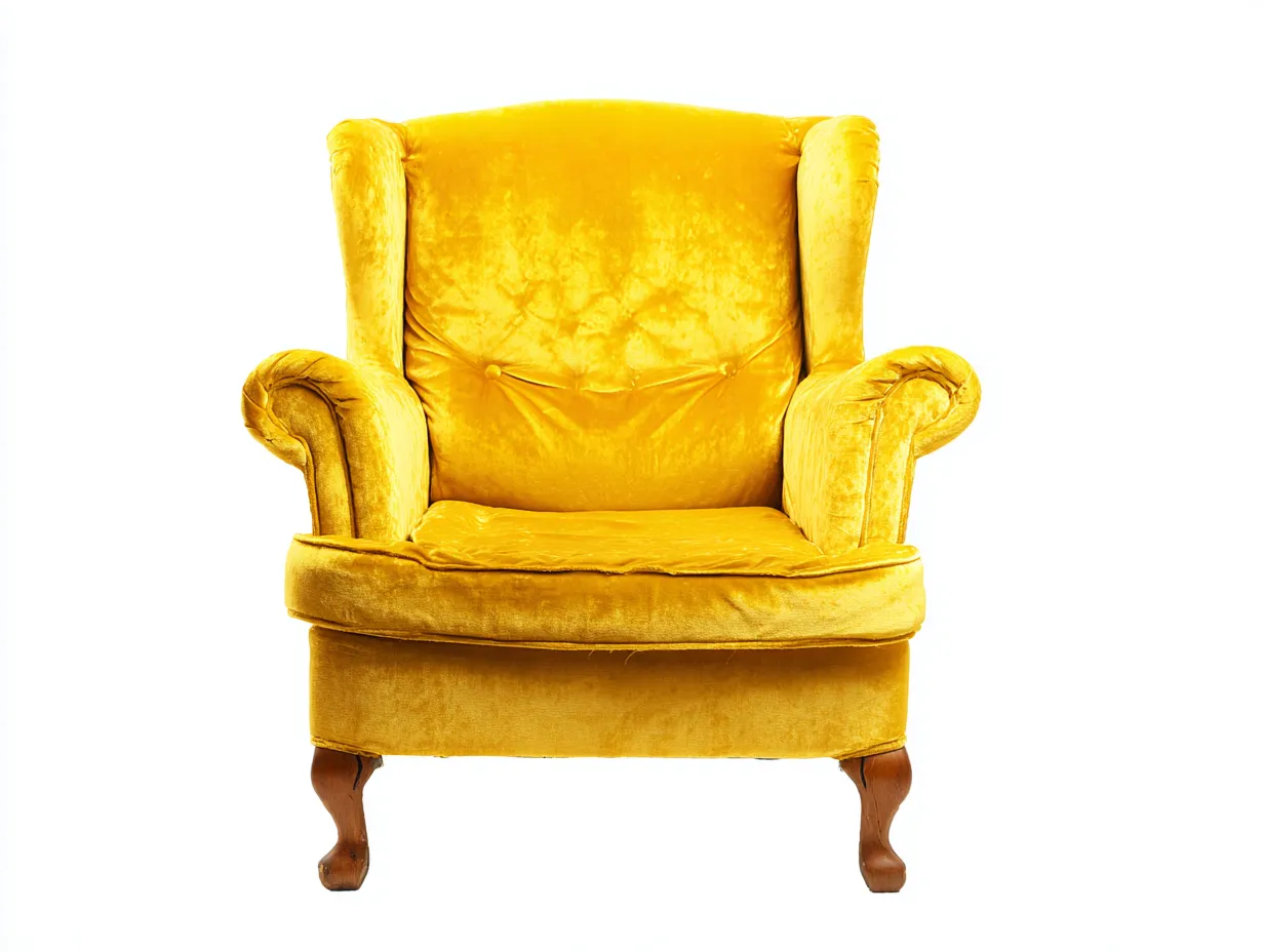 Sessel-Stoff-Holz-88x94x100 cm-Gelb-klassischer Stil-Loftgetnest