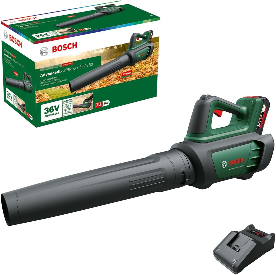 Bosch Akku-Laubbläser AdvancedLeafBlower 36V-750 (1x 2.0 Ah Akku, 36 Volt System – Automatisch