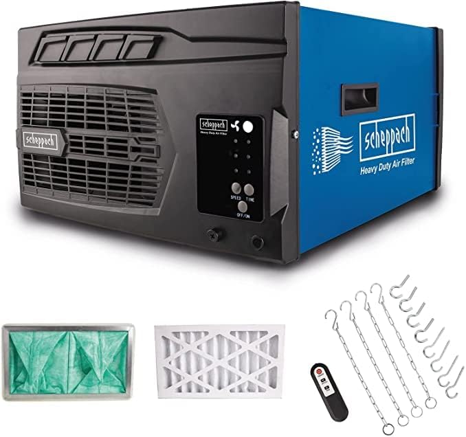 Scheppach Luftreiniger HDA-14 740 m3/h Luftfilterleistung für Werkstätten bis 40 – Automatisch