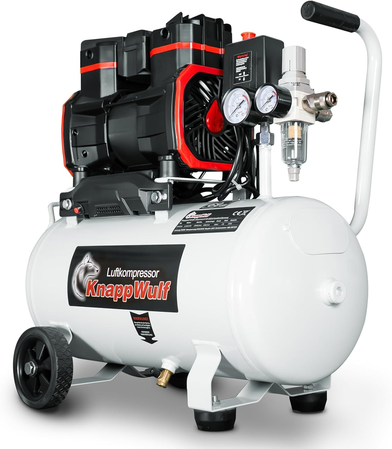 KnappWulf Flüsterkompressor KW6024 Luftkompressor Druckluftkompressor 24L Tank,  – Automatisch