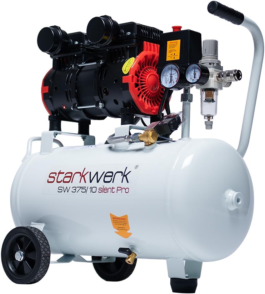 Flüsterkompressor Kompressor Druckluftkompressor Silent 69 dB SW 375/10 Pro 1100 – Automatisch