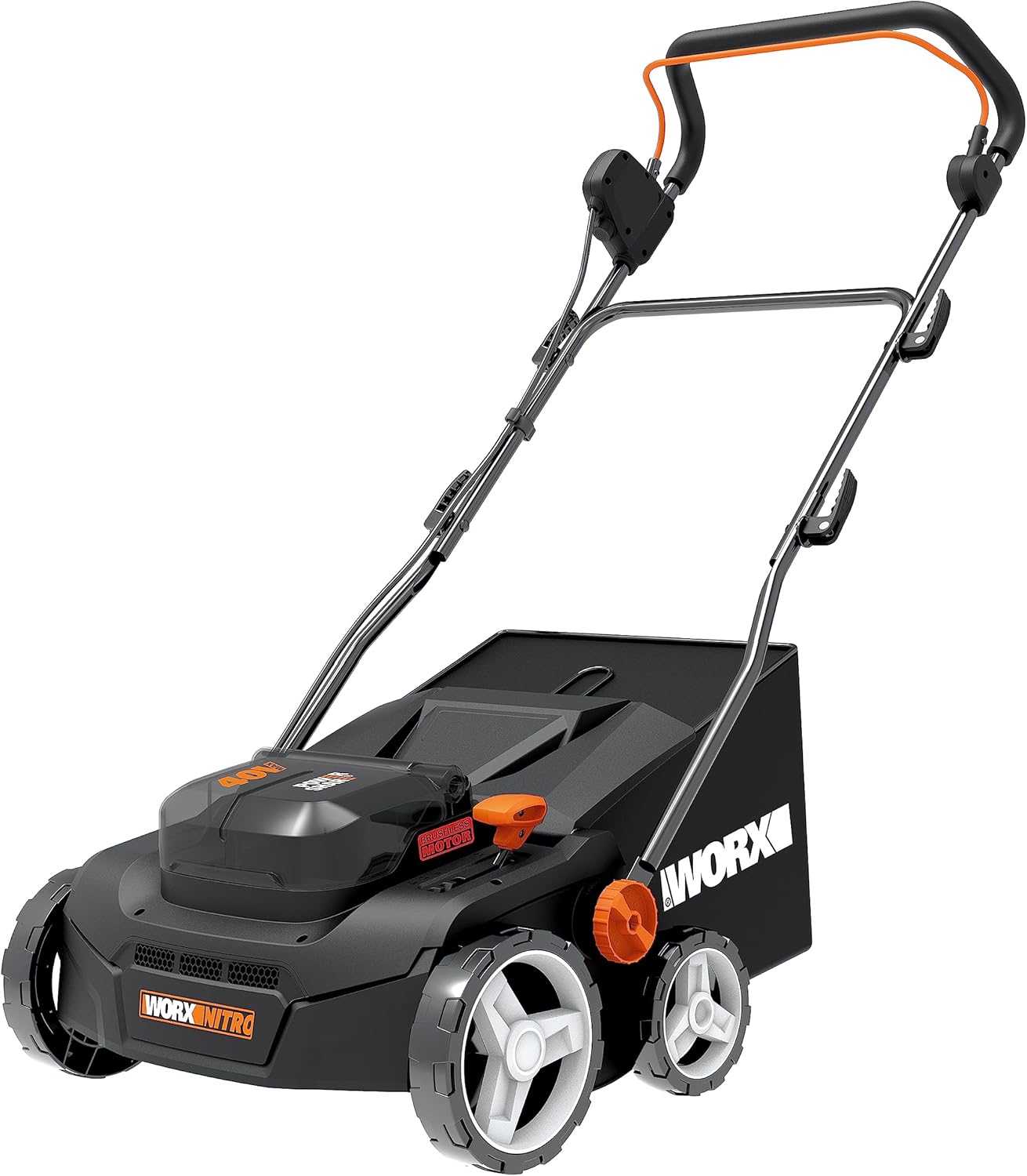 WORX Nitro Akku Vertikutierer  und  Rasenlüfter WG855E.9 - bis zu 400 m2 - Reche – Automatisch