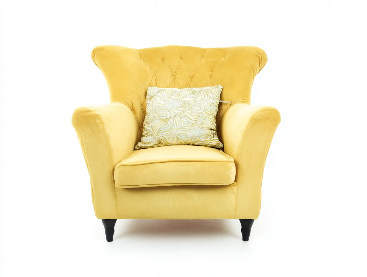 Sessel-Stoff-Holz-86x93x99 cm-Gelb-klassischer Stil-Loftgetnest