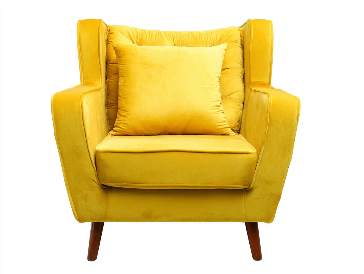 Sessel-Stoff-Holz-85x92x98 cm-Gelb-klassischer Stil-Loftgetnest