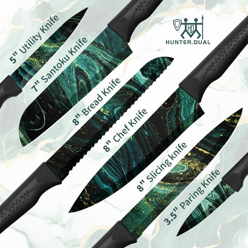 Knife Set, Colorful Kitchen Knife Set, 6 Sharp Kitchen