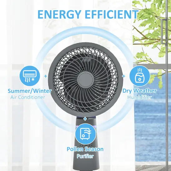 10" Pedestal Fan, 70°+90° Oscillating Air Circulation Fan with 3 Speeds, Dense Mesh, Easy Assembly, for Home Office, Bedroom