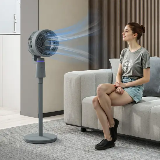  10" Pedestal Fan, 70°+90° Oscillating Air Circulation Fan with 3 Speeds, Dense Mesh, Easy Assembly, for Home Office, Bedroom