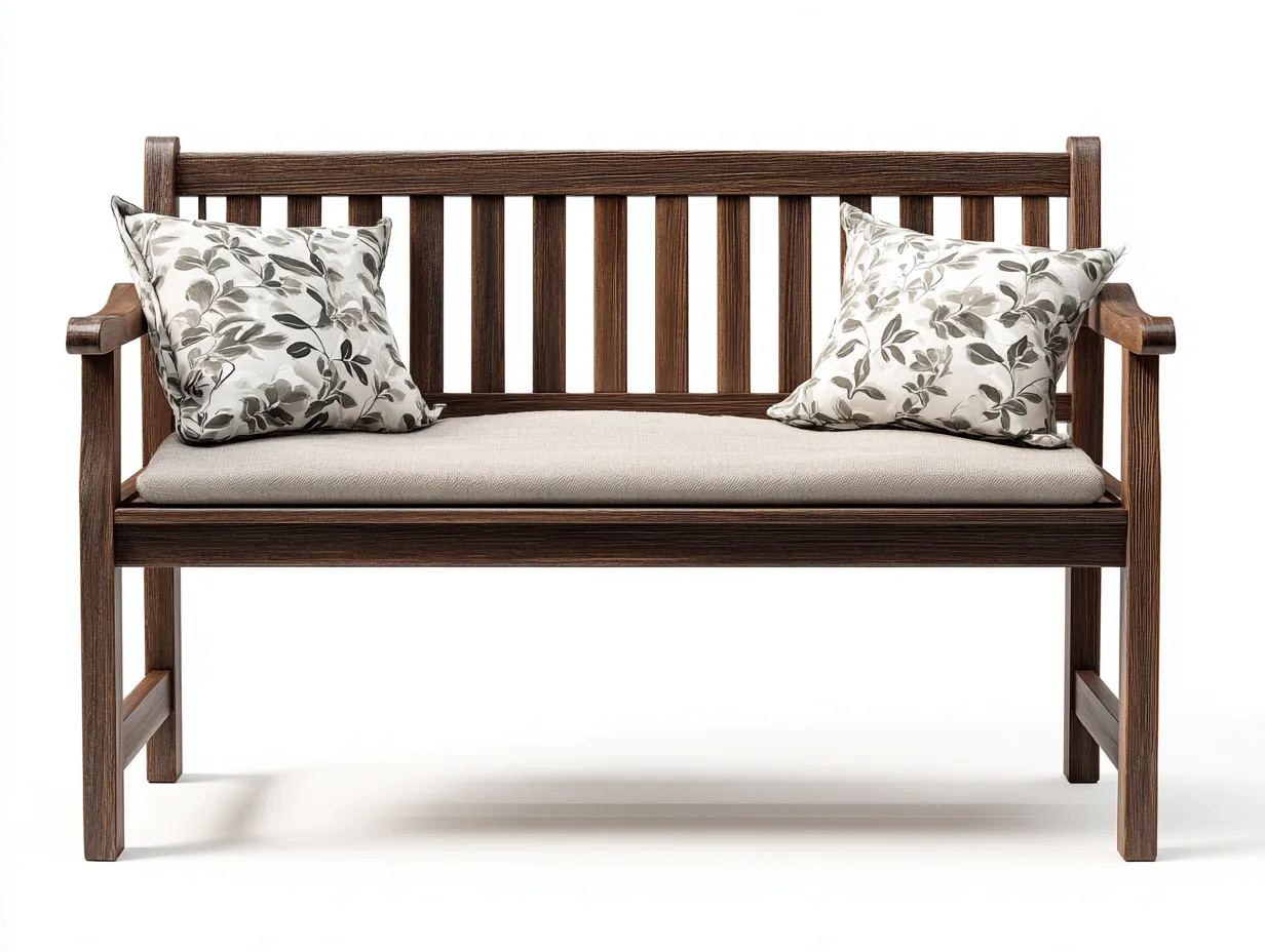 Panche da giardino - legno massello-tessuto - 135x60x90 cm - marrone scuro-beige - design classico confortevole-Cozyuphut