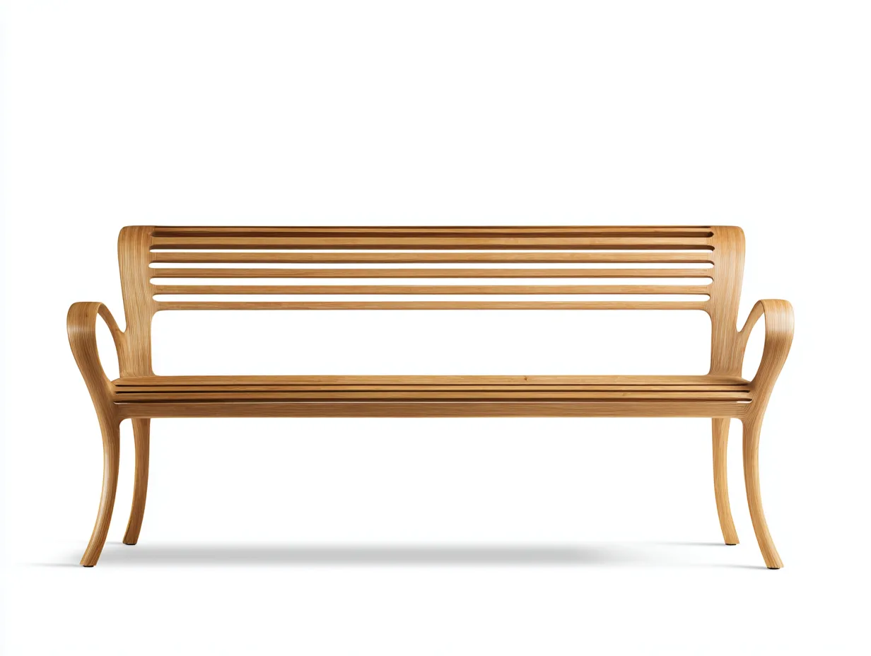 Panche da giardino - legno massello - 150x62x88 cm - naturale - design moderno curvilineo-Cozyuphut