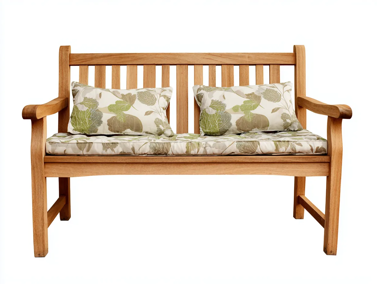 Panche da giardino - legno massello-tessuto - 140x60x90 cm - naturale-verde-beige - design classico confortevole-Cozyuphut