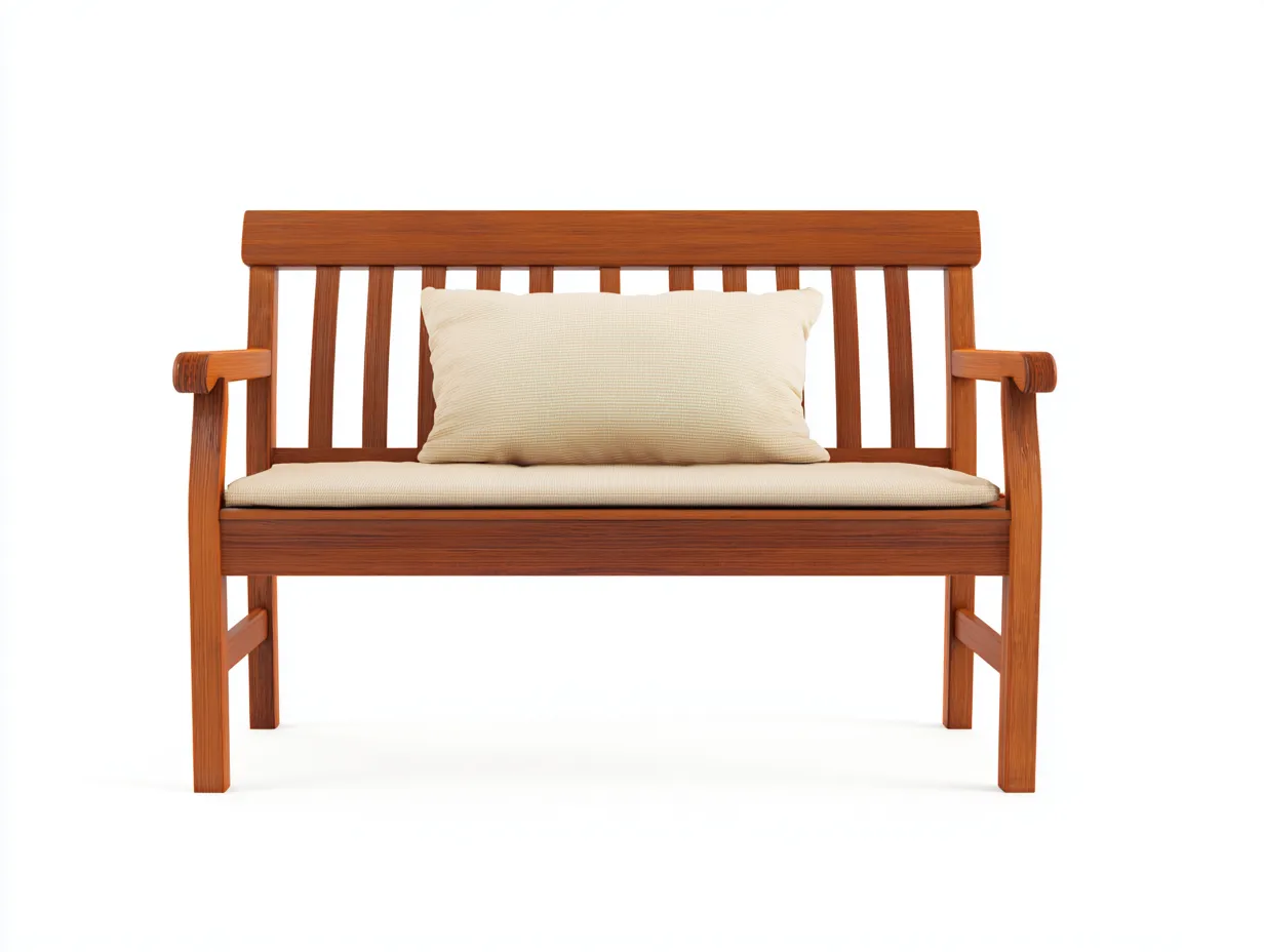 Panche da giardino - legno massello-tessuto - 120x58x88 cm - marrone caldo-beige - design classico compatto-Cozyuphut