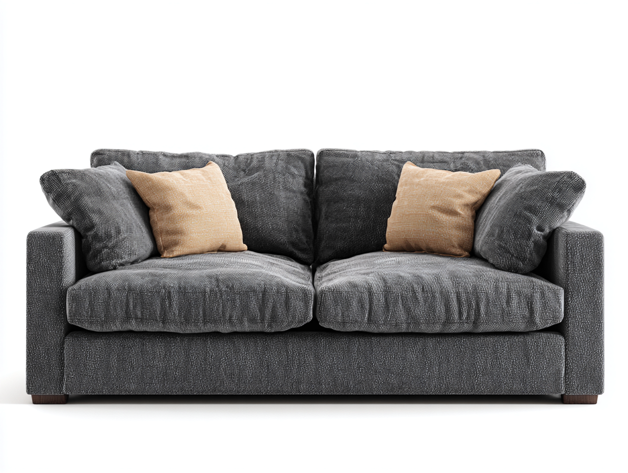 Canapé 2 places - revêtement en tissu et structure en bois - 180x95x88 cm - gris - style moderne-Casauphut