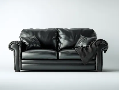 Canapé 2 places revêtement cuir 180x90x85 cm - noir - design contemporain-Casauphut