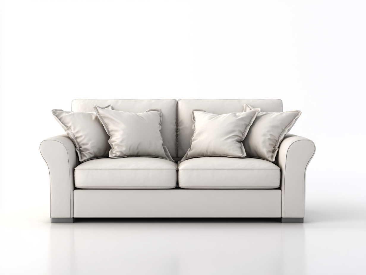 Canapé 2 places revêtement tissu et structure stable 185x95x88 cm - Beige - Design intemporel-Casauphut