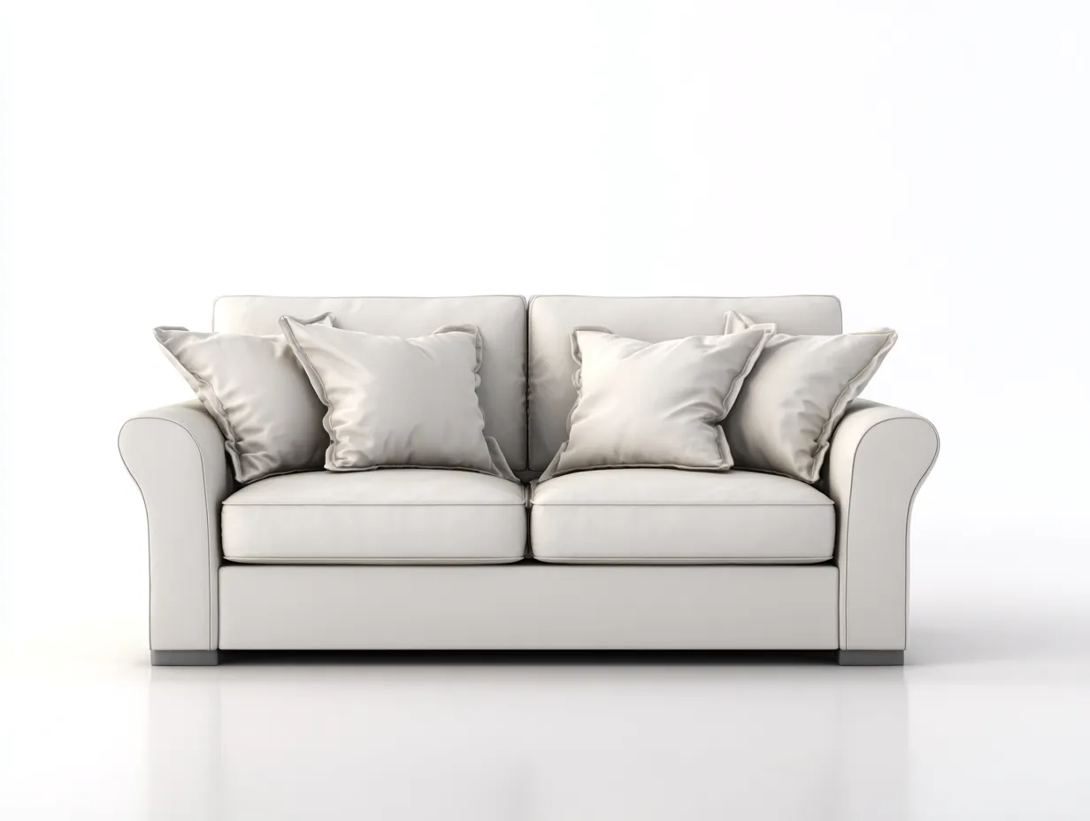 Canapé 2 places revêtement tissu et structure stable 185x95x88 cm - Beige - Design intemporel-Casauphut