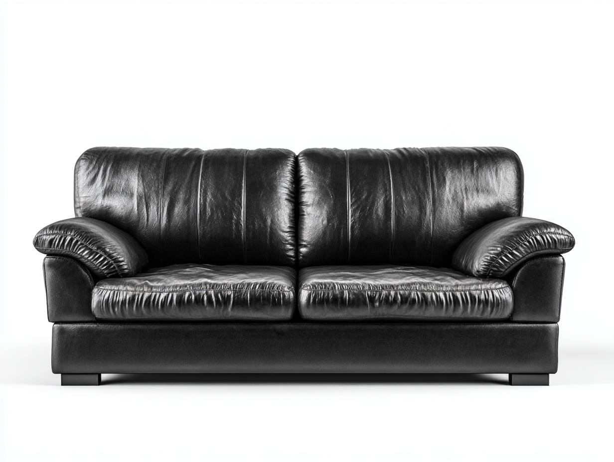 Canapé 2 places revêtement cuir et structure robuste 170x90x85 cm - Noir - Confort classique-Casauphut