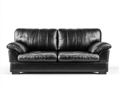 Canapé 2 places revêtement cuir et structure robuste 170x90x85 cm - Noir - Confort classique-Casauphut