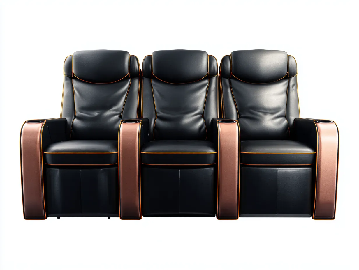 Canapé relax revêtement cuir et structure renforcée 210x95x105 cm - Noir-Marron - Confort ergonomique-Casauphut