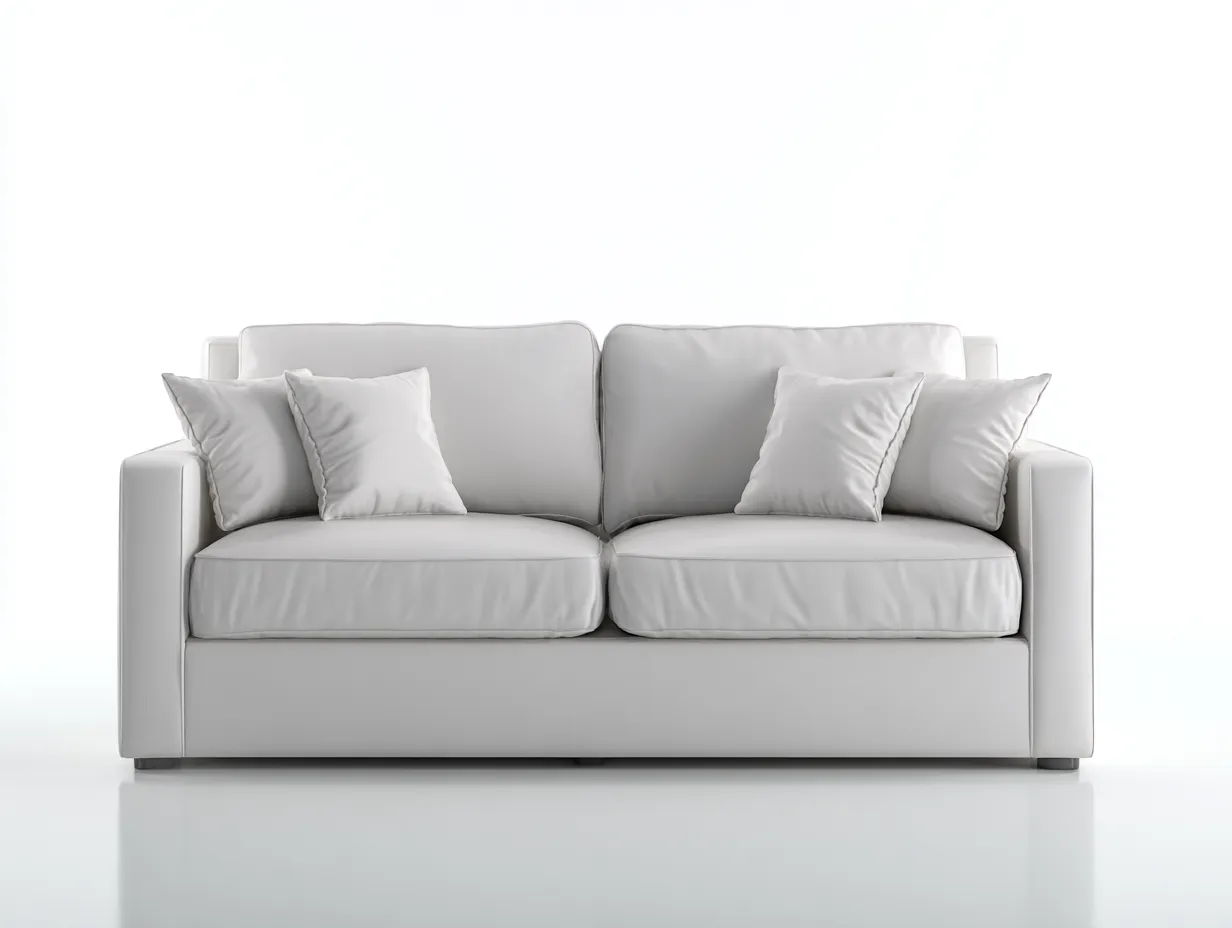 Canapé 2 places revêtement tissu 180x90x85 cm - blanc - style contemporain-Casauphut