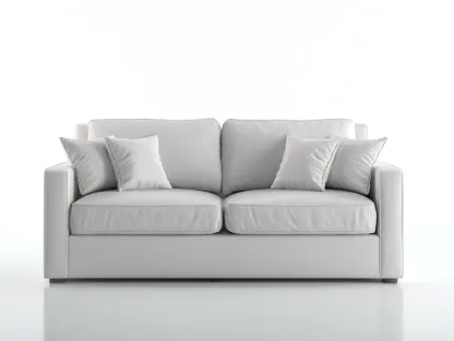 Canapé 2 places revêtement tissu 180x90x85 cm - blanc - style contemporain-Casauphut