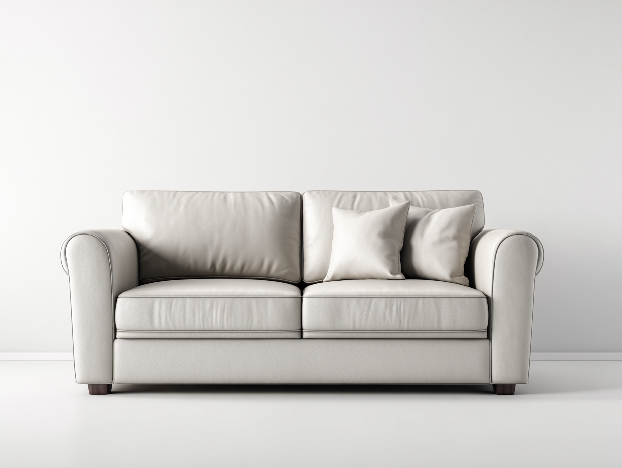 Canapé 2 places revêtement tissu 180x90x85 cm - beige clair - style intemporel-Casauphut