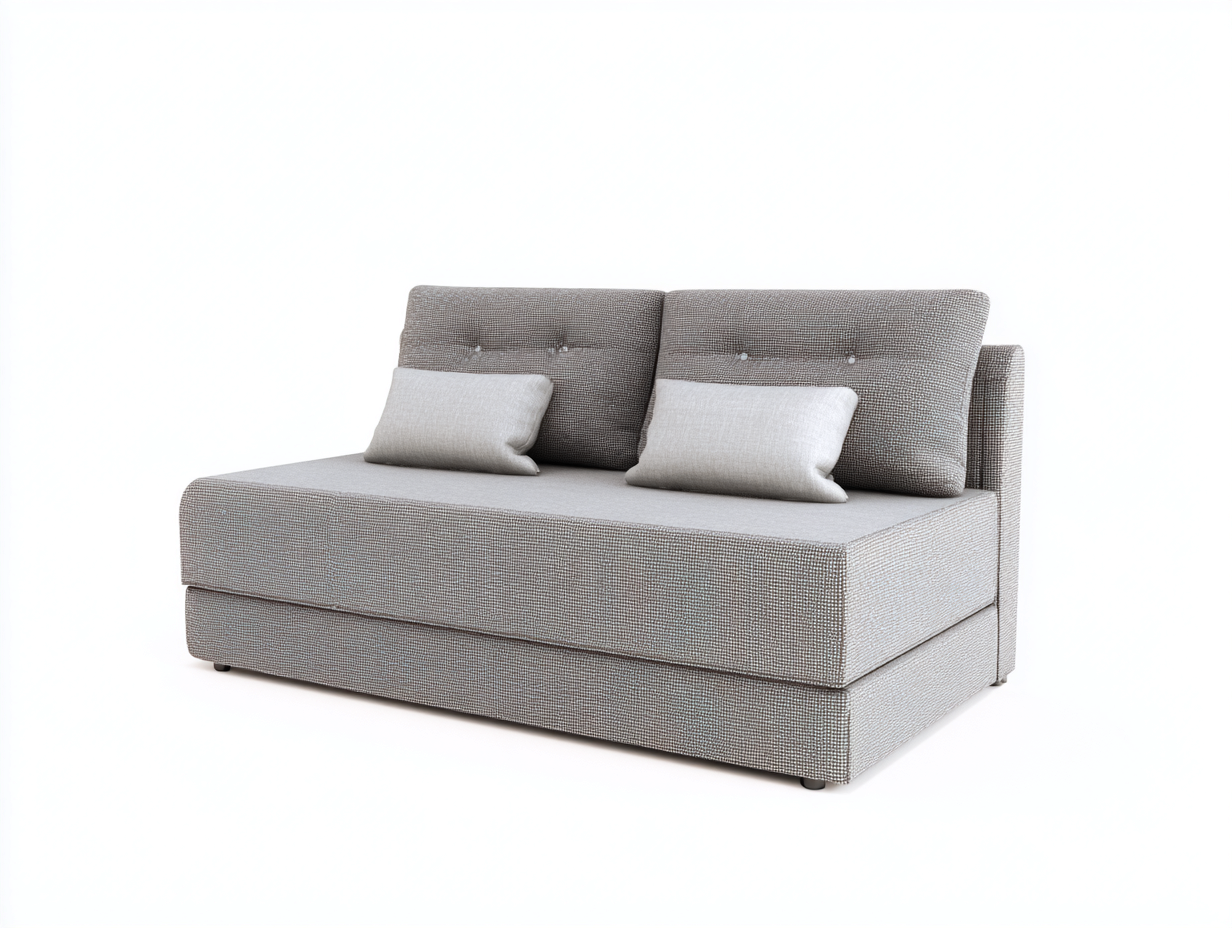 Canapé 2 places revêtement tissu 170x90x80 cm - gris clair - style contemporain-Casauphut