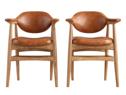 Chaise de salle à manger bois massif et assise rembourrée 55x50x78 cm - Marron - Design contemporain-Casauphut