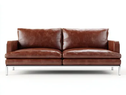 Canapé 2 places revêtement similicuir 190x90x80 cm - marron caramel - design contemporain-Casauphut