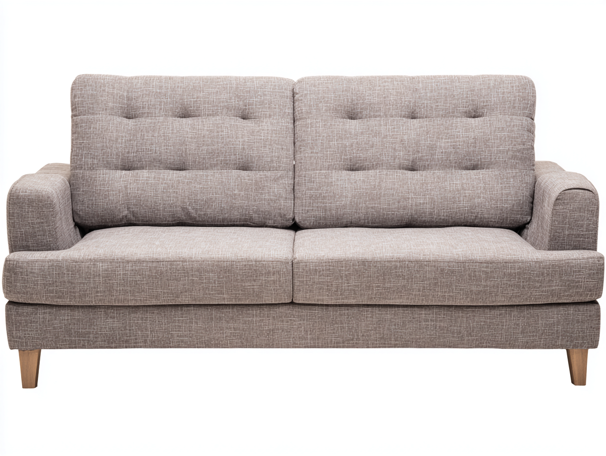 Canapé 2 places revêtement tissu et structure stable 180x90x85 cm - Gris clair - Design contemporain-Casauphut