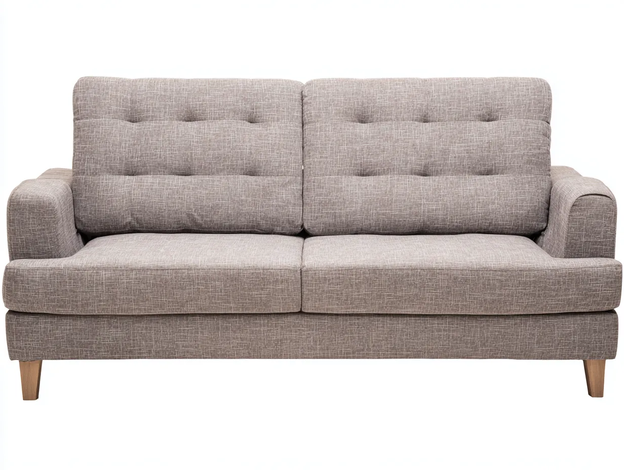 Canapé 2 places revêtement tissu et structure stable 180x90x85 cm - Gris clair - Design contemporain-Casauphut