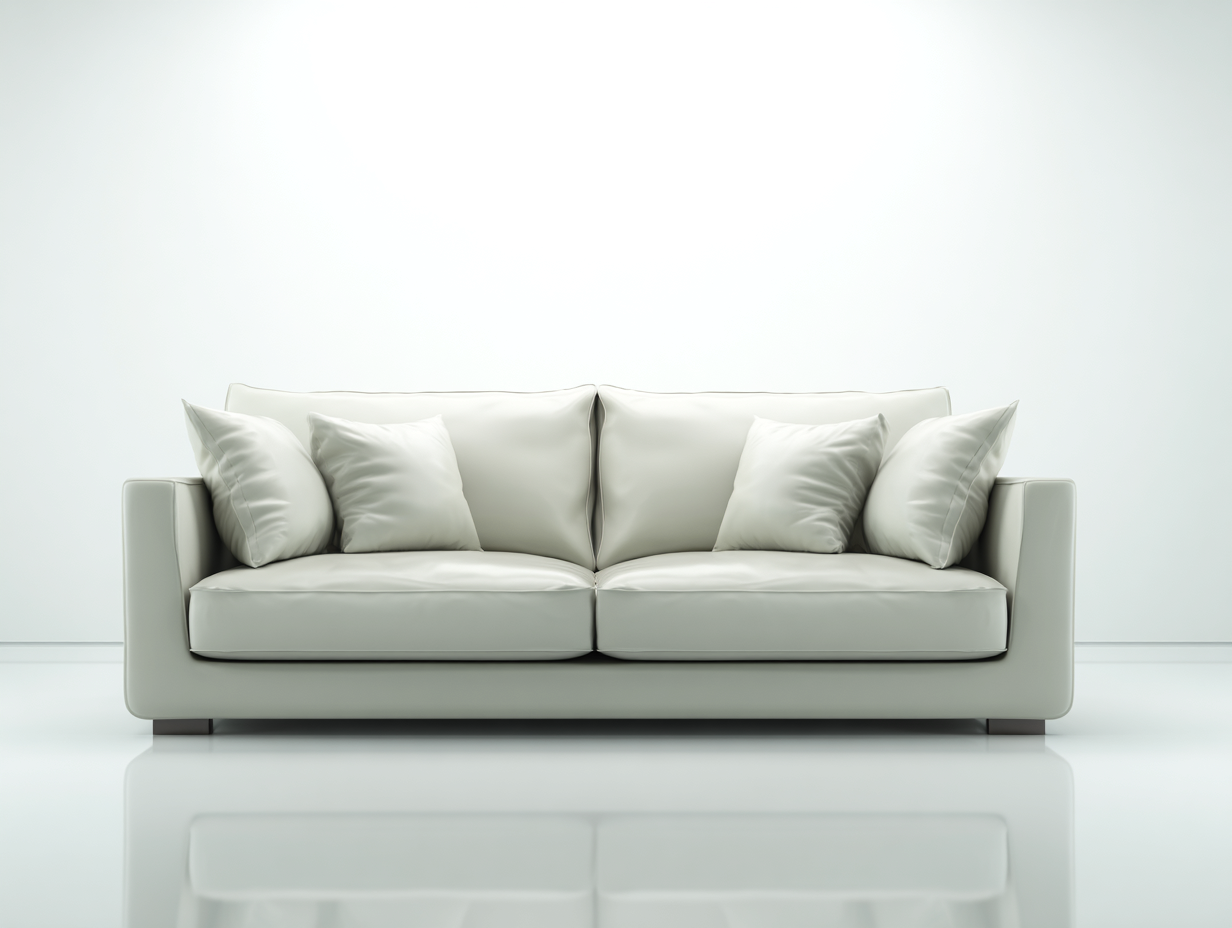 Canapé 2 places - revêtement en tissu et structure en bois - 190x96x88 cm - blanc cassé - style contemporain-Casauphut