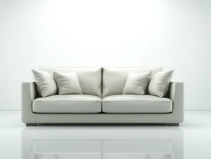 Canapé 2 places - revêtement en tissu et structure en bois - 190x96x88 cm - blanc cassé - style contemporain-Casauphut